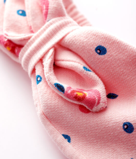 Geknoopte haarband voor baby meisje roze MINOIS/wit MULTICO