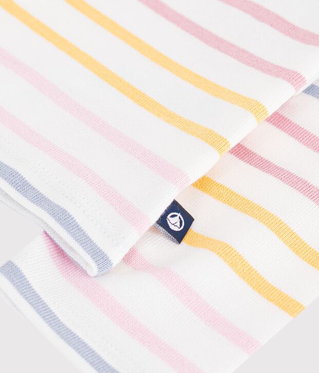 Katoenen babytruitje met matrozenstreepjes wit/multicouleur