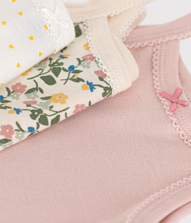 Set van 3 body's met bandjes en bloemetjes in katoen multicouleur