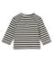 Gestreept tee-shirtvoor babyjongens zwart CITY/wit MARSHMALLOW