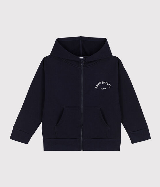 Sweatshirt zippé à capuche enfant garçon bleu SMOKING