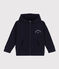 Sweatshirt zippé à capuche enfant garçon bleu SMOKING