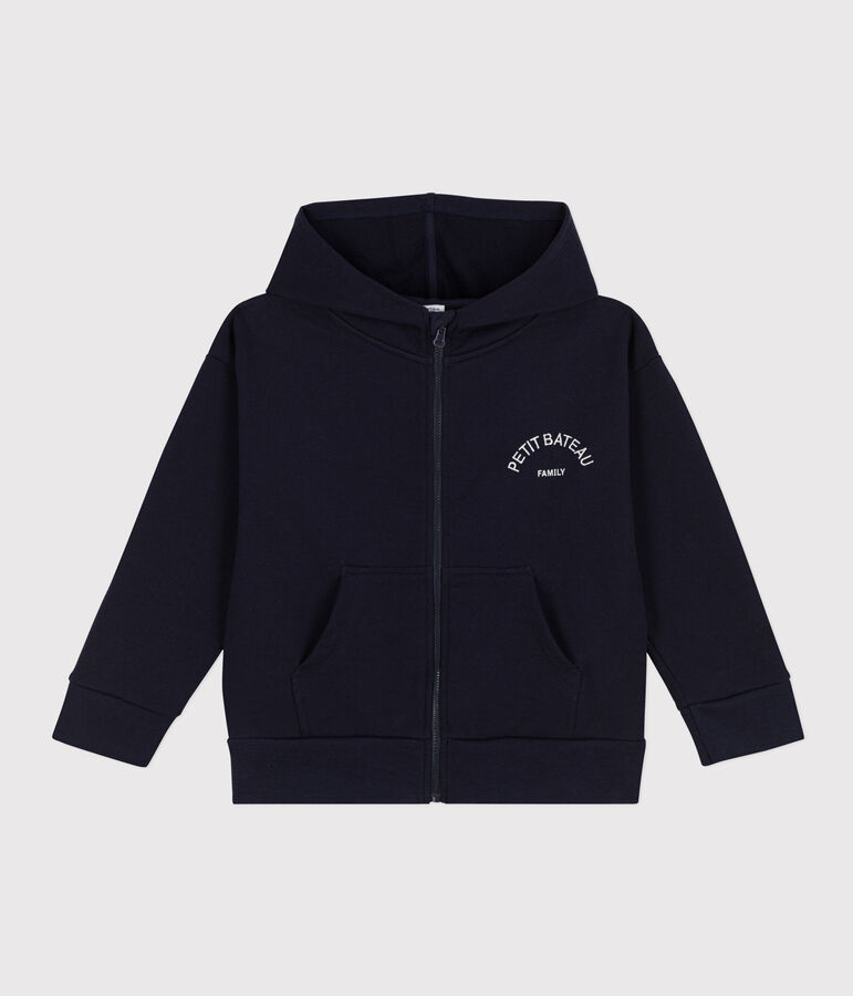 Sweatshirt zipp&eacute; &agrave; capuche enfant gar&ccedil;on bleu