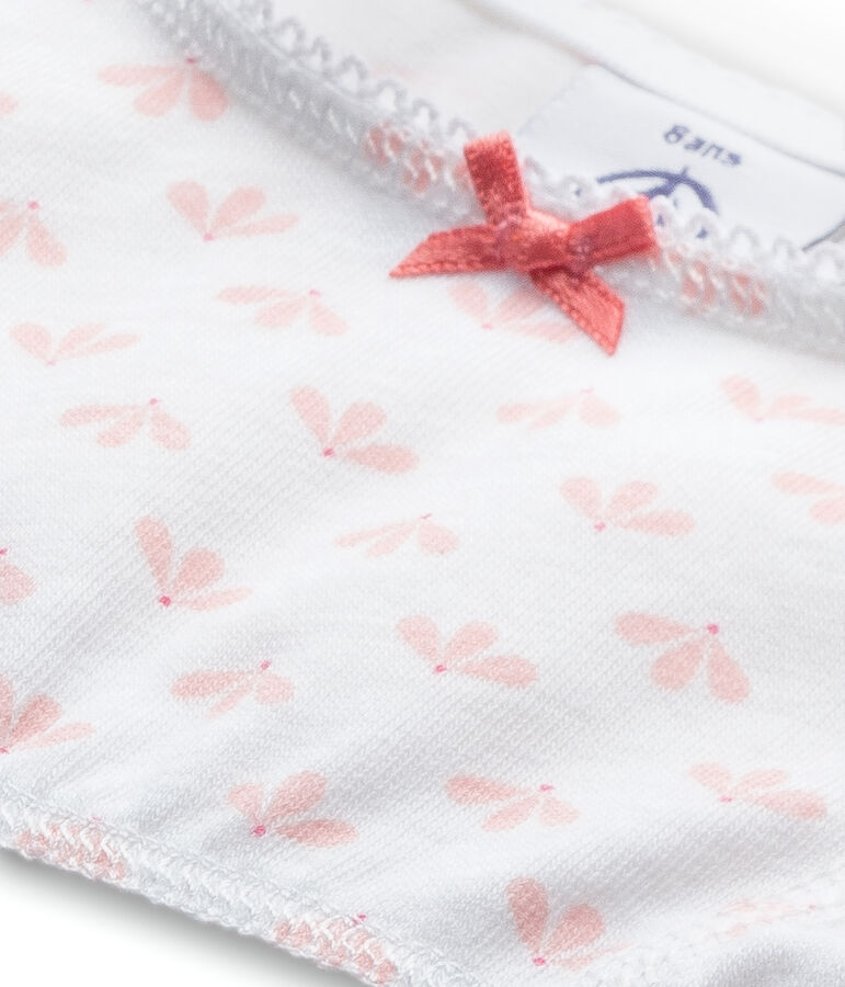 Meisjesbehatopje met print wit ECUME/roze VENUS/ MULTICO