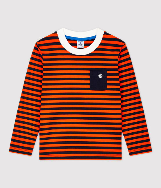 Katoenen jongens t-shirt met lange mouwen blauw SMOKING/ CAROTTE