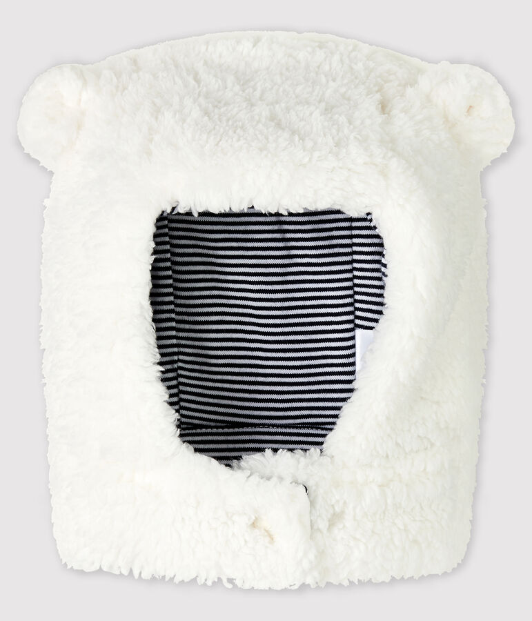 Bonnet en sherpa b&eacute;b&eacute; fille/gar&ccedil;on blanc