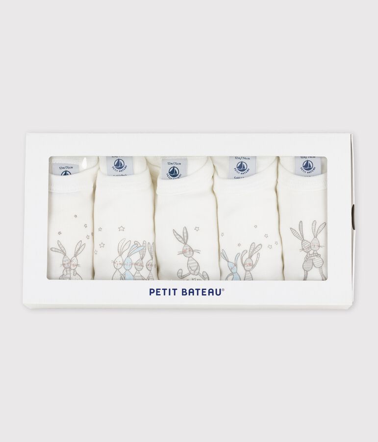 Lot de 5 bodies manches longues lapin b&eacute;b&eacute; en coton variante 1