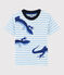 Jersey T-shirt met korte mouwen voor jongens blauw JASMIN/wit MARSHMALLOW
