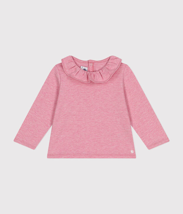 Bloesje met lange mouwen van jersey, roze
