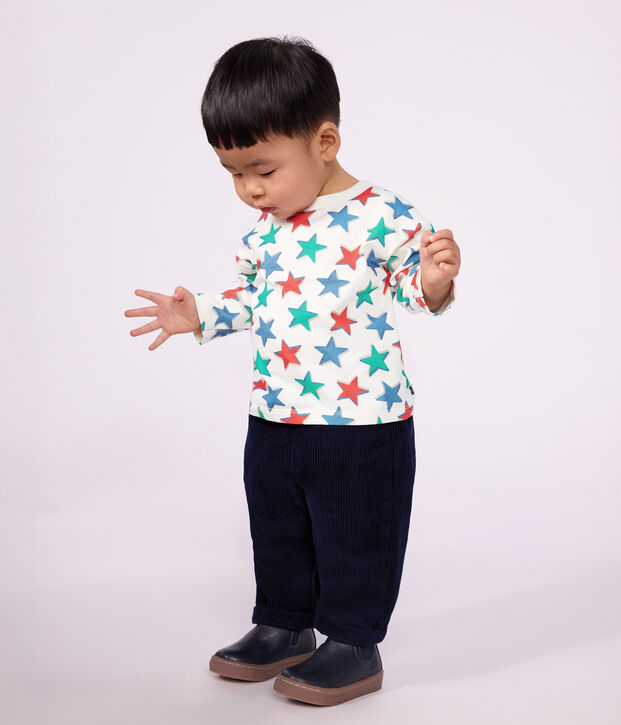 Pantalon de jogging b&eacute;b&eacute; mixte en coton uni bleu marine