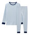 Pyjama garçon en côte bleu ACIER/blanc MARSHMALLOW