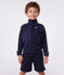 Effen katoenen sweatshirt met rits en opstaande kraag voor kinderen blauw SMOKING