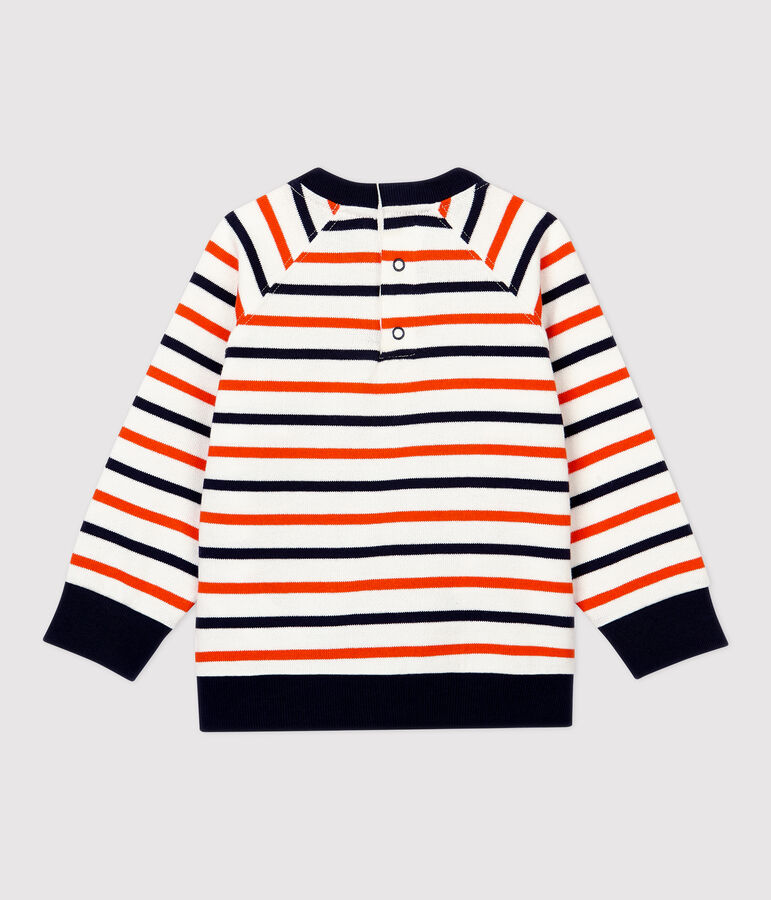 Sweatshirt van molton baby. wit MARSHMALLOW/ SMOKING/ CAROTTE