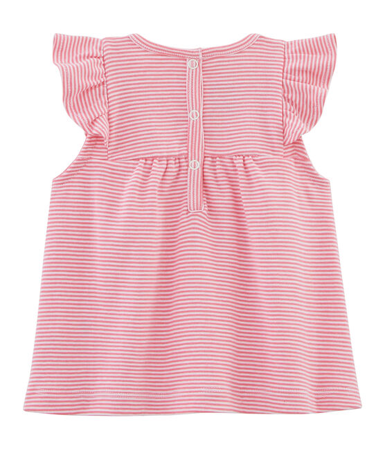 Gestreepte blouse baby meisje roze JOUE/wit ECUME