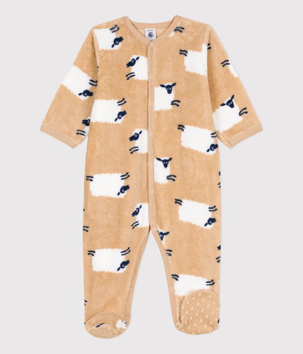 Surpyjama b&eacute;b&eacute; en polaire beige/multicouleur