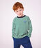 Katoenen T-shirt met lange mouwen en strepen voor kinderen groen/beige/groen