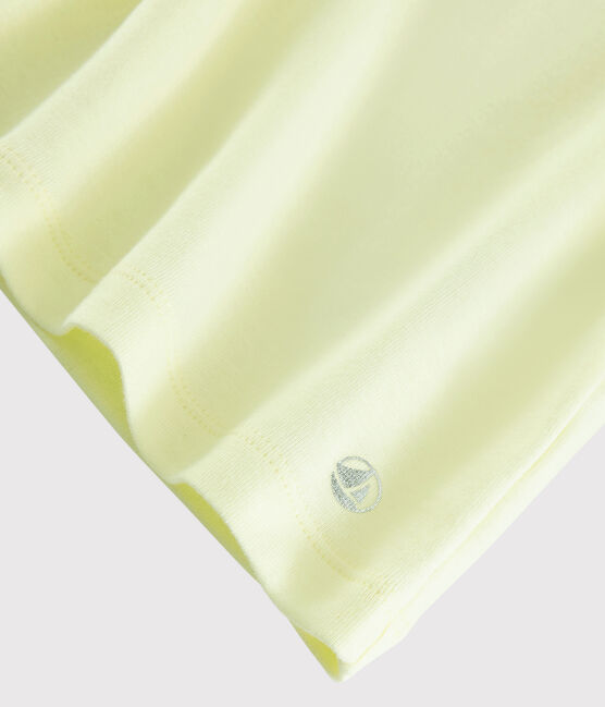 Katoenen T-shirt met korte mouwen voor meisjes geel CITRONEL