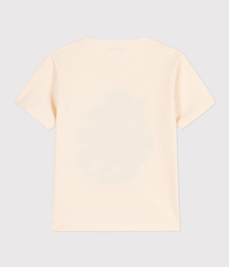 Tee-shirt floqu&eacute; manches courtes enfant gar&ccedil;on &eacute;cru