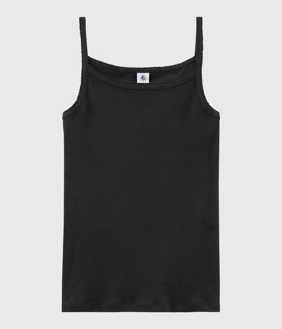 Chemise à bretelles iconique en coton Femme noir NOIR