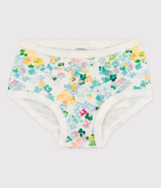 Culotte petite fille en coton blanc MARSHMALLOW+VERT/ MULTICO CN