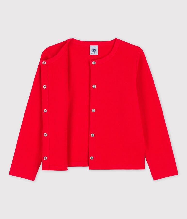 Cardigan en coton enfant fille rouge