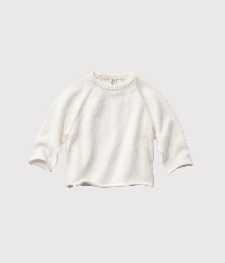 Brassi&egrave;re b&eacute;b&eacute; en laine et coton blanc