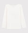 Tee-shirt manches longues en coton enfant fille blanc MARSHMALLOW