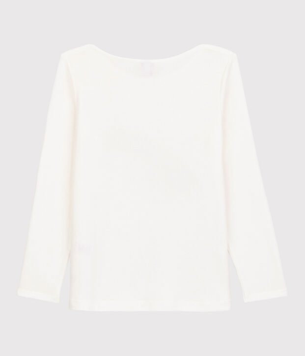 Katoenen meisjes t-shirt met lange mouwen wit