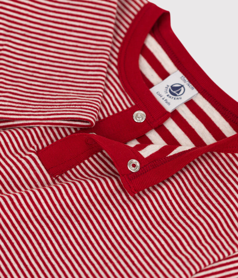 Tee-shirt manches longues b&eacute;b&eacute; milleraies en tubique STOP/ MONTELIMAR