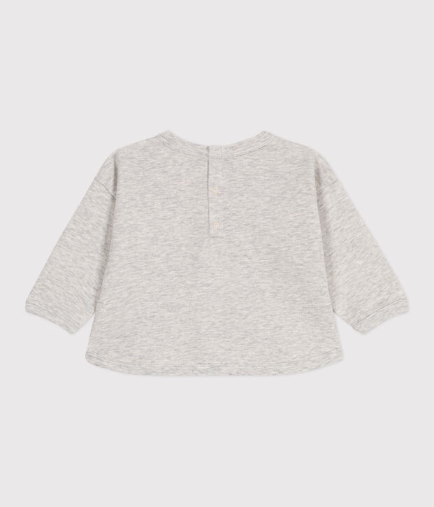 Sweat b&eacute;b&eacute; en coton, uni gris chin&eacute; clair