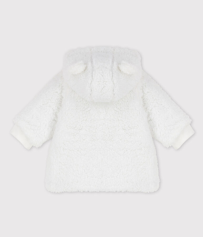 Manteau en sherpa douce b&eacute;b&eacute;. blanc
