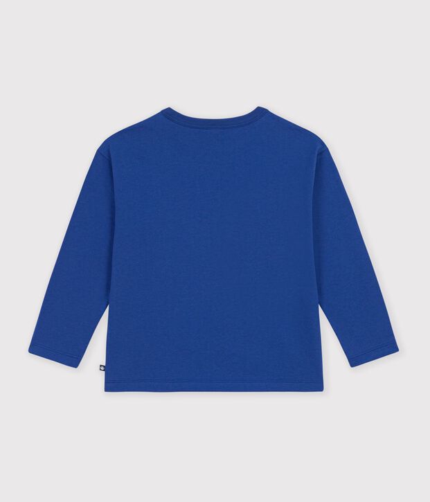 T-shirt met lange mouwen en motief voor kinderen blauw