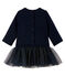 Robe manches longues bi-matière bébé fille bleu SMOKING