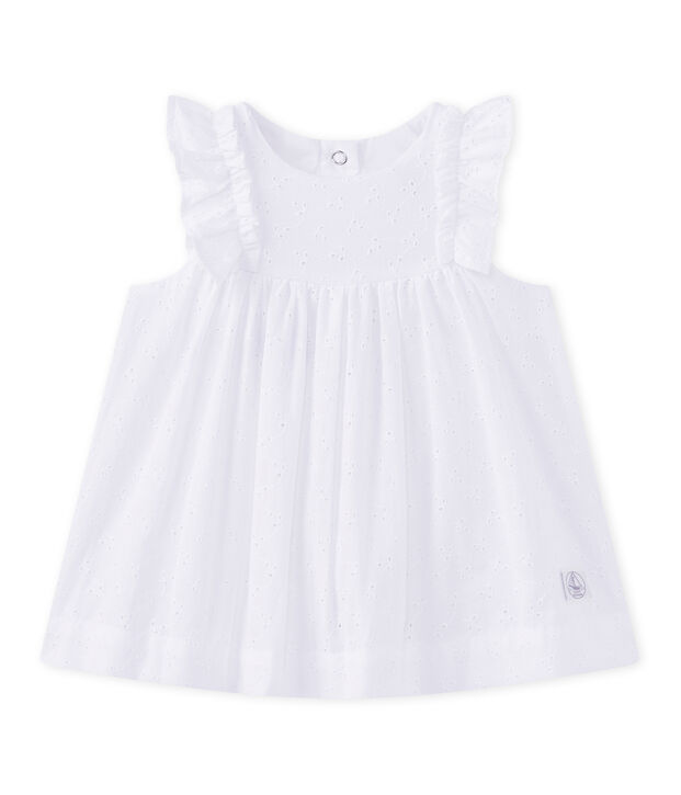 Geborduurd jurkje voor babymeisjes wit