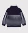 Katoenen sweatshirt met strepen en schipperskraag voor kinderen blauw/wit