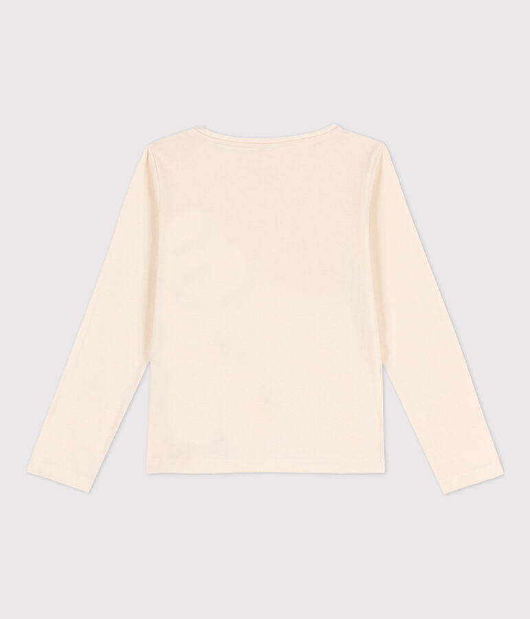 T-shirt met lange mouwen uit katoen voor meisjes/jongens ecru/oranje