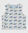 Gilet sans manche réversible bébé en coton imprimé baleines CO2/ ADRIATIC