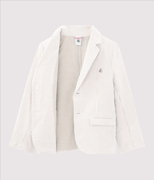 Jasje jongens beige/wit