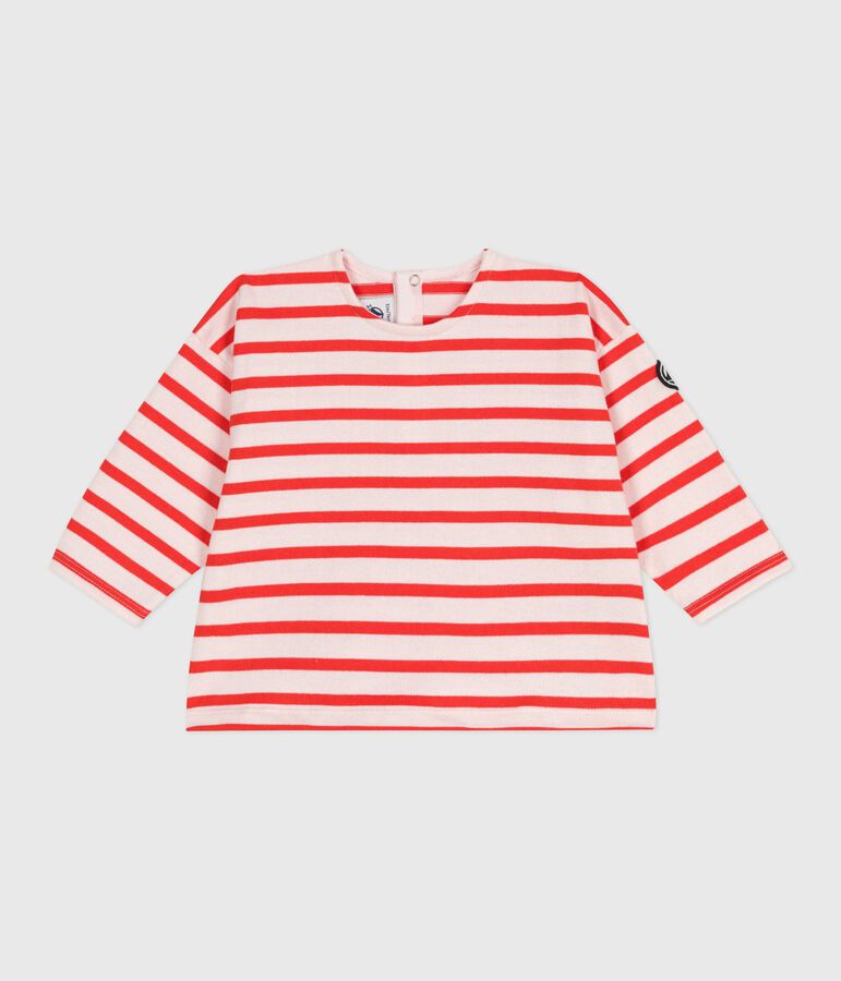 Baby matrozentopje van dik katoen roze/rood