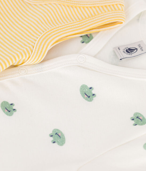 Lot de 2 combinaisons courtes en coton b&eacute;b&eacute; multicouleur