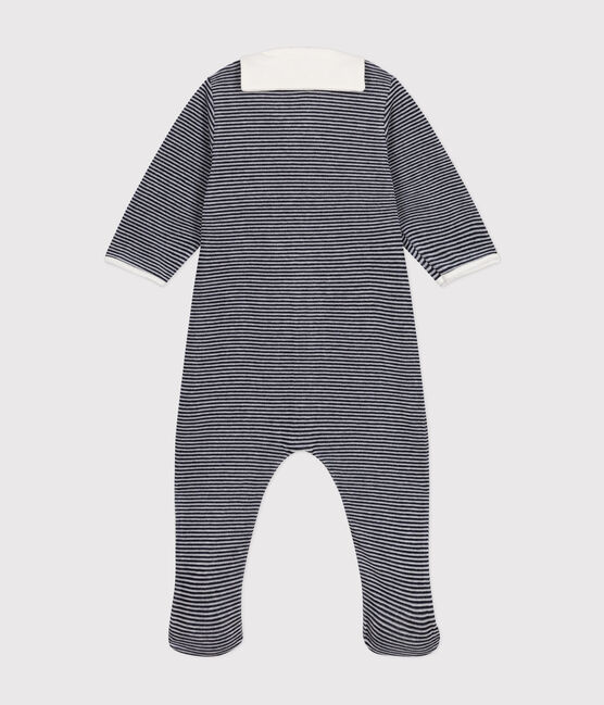 Pyjama bébé milleraie en velours bleu SMOKING/blanc MARSHMALLOW