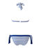 Maillot de bain 2 pièces femme rayé blanc MARSHMALLOW/bleu PERSE