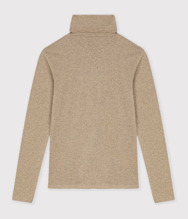 Sous-pull femme en coton uni beige