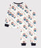 Pyjama télécabine en molleton enfant blanc MARSHMALLOW/blanc MULTICO