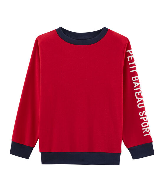 Sweatshirt van ribstof voor jongens rood TERKUIT CN