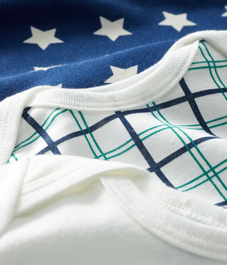 Trio rompertjes met lange mouwen babyjongen multicouleur