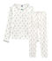 Pyjama petite fille en côte blanc MARSHMALLOW/blanc MULTICO