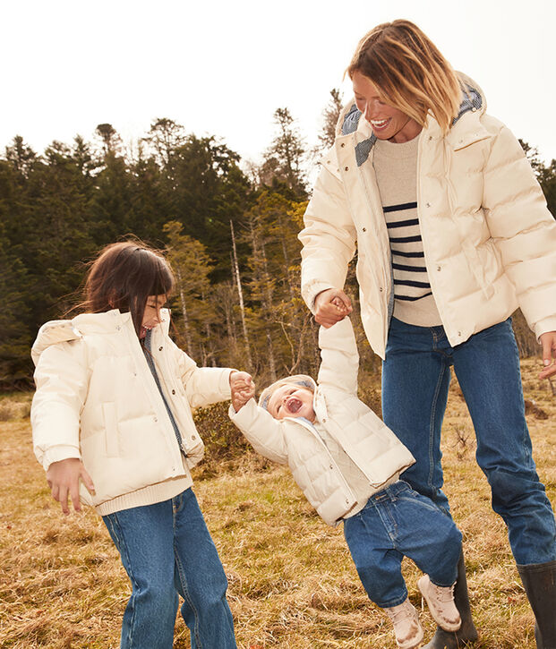 Gerecycleerd donsjasje voor baby's ecru