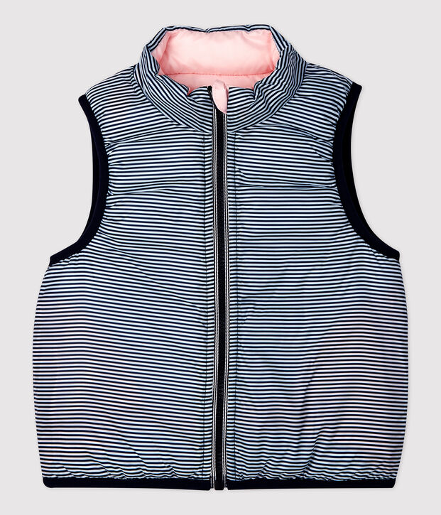 Doudoune sans manche r&eacute;versible en polyester recycl&eacute; b&eacute;b&eacute; rose