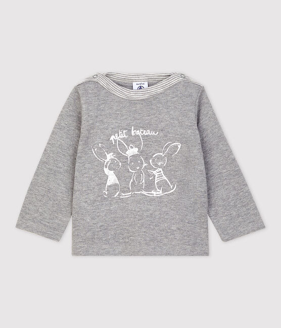 Tee shirt manches longues rayé bébé garçon gris SUBWAY CHINE